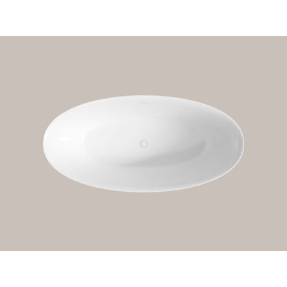 LaToscana Akoya Biella 59" White Gloss Freestanding Acrylic Soaking Bathtub