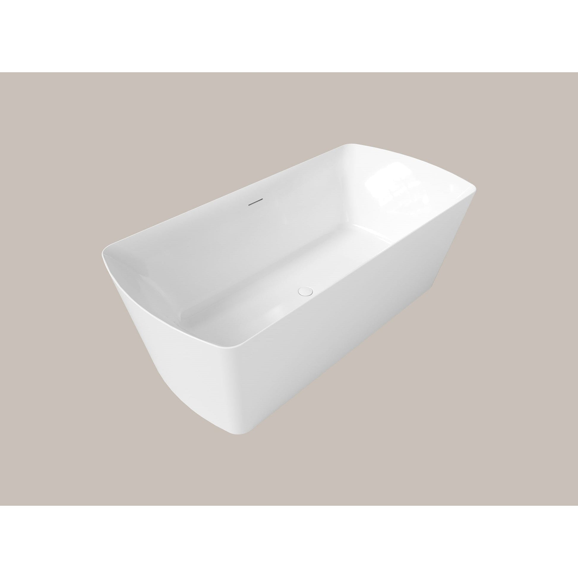 LaToscana Akoya Bilbao 59" White Gloss Freestanding Acrylic Soaking Bathtub