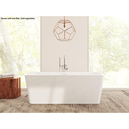 LaToscana Akoya Bilbao 67" White Gloss Freestanding Acrylic Soaking Bathtub