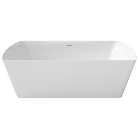 LaToscana Akoya Bilbao 67" White Gloss Freestanding Acrylic Soaking Bathtub