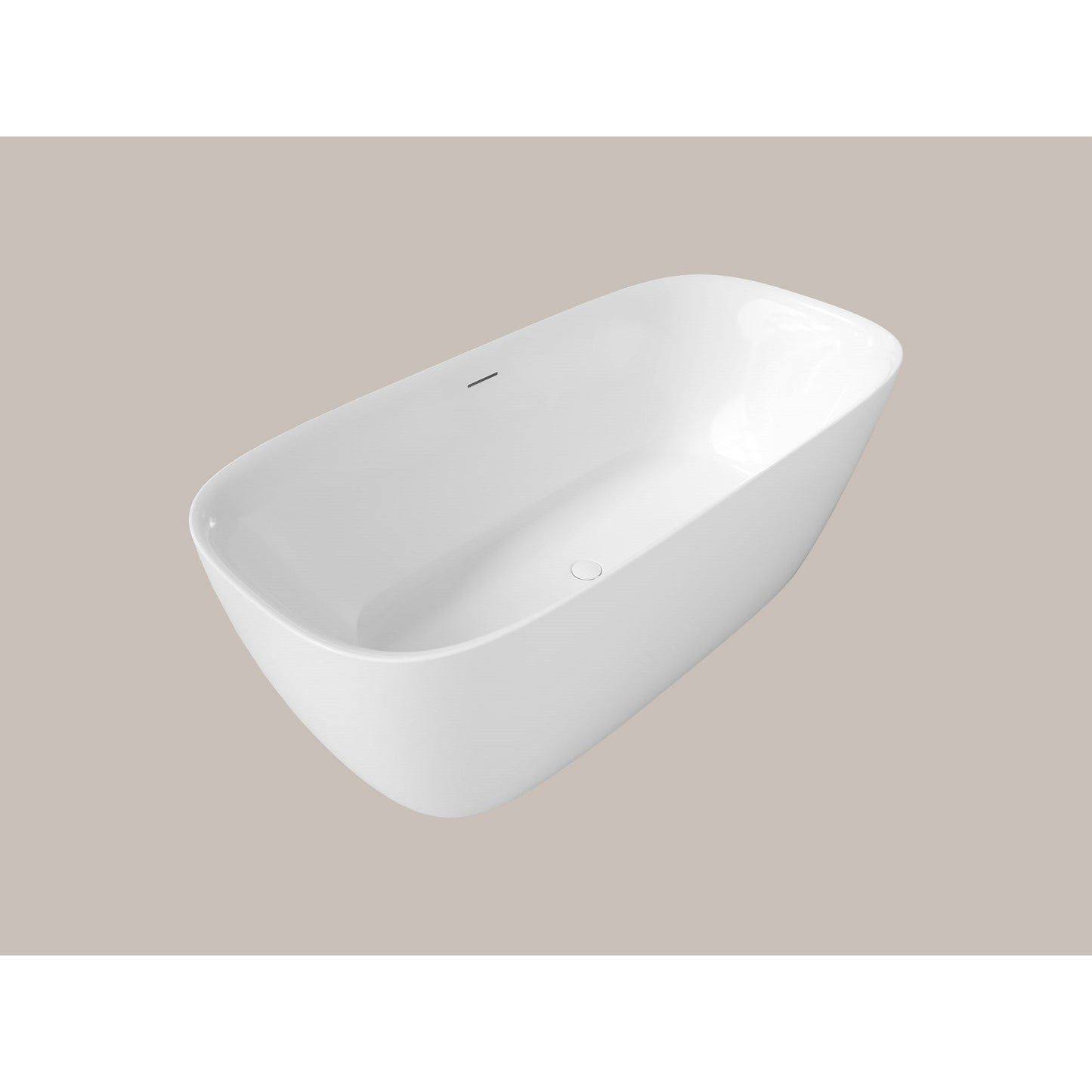 LaToscana Akoya Catalonia 59" White Gloss Freestanding Acrylic Soaking Bathtub