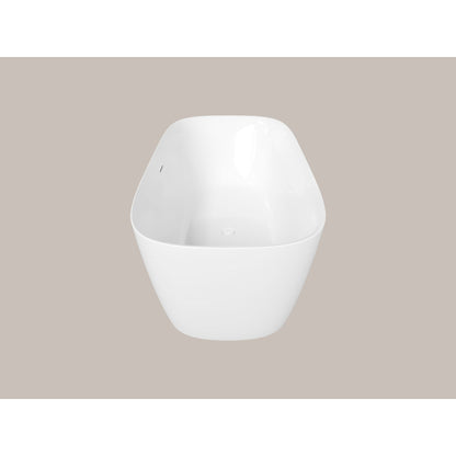 LaToscana Akoya Catalonia 59" White Gloss Freestanding Acrylic Soaking Bathtub