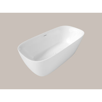 LaToscana Akoya Catalonia 67" White Gloss Freestanding Acrylic Soaking Bathtub