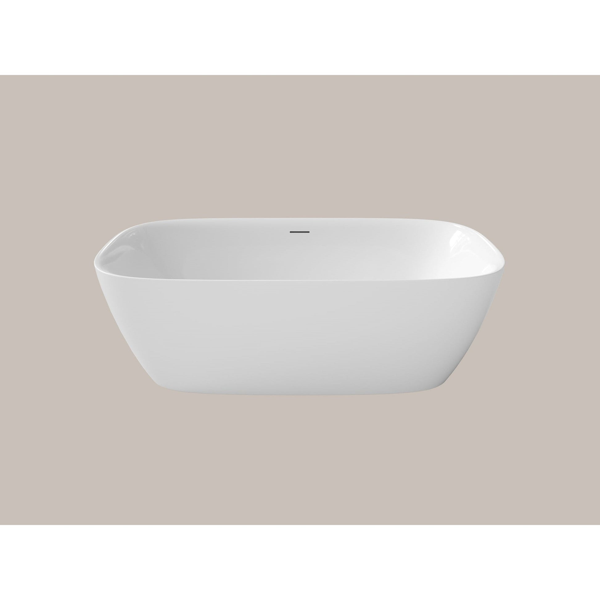 LaToscana Akoya Catalonia 67" White Gloss Freestanding Acrylic Soaking Bathtub