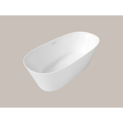 LaToscana Akoya Lucca 59" White Gloss Freestanding Acrylic Soaking Bathtub