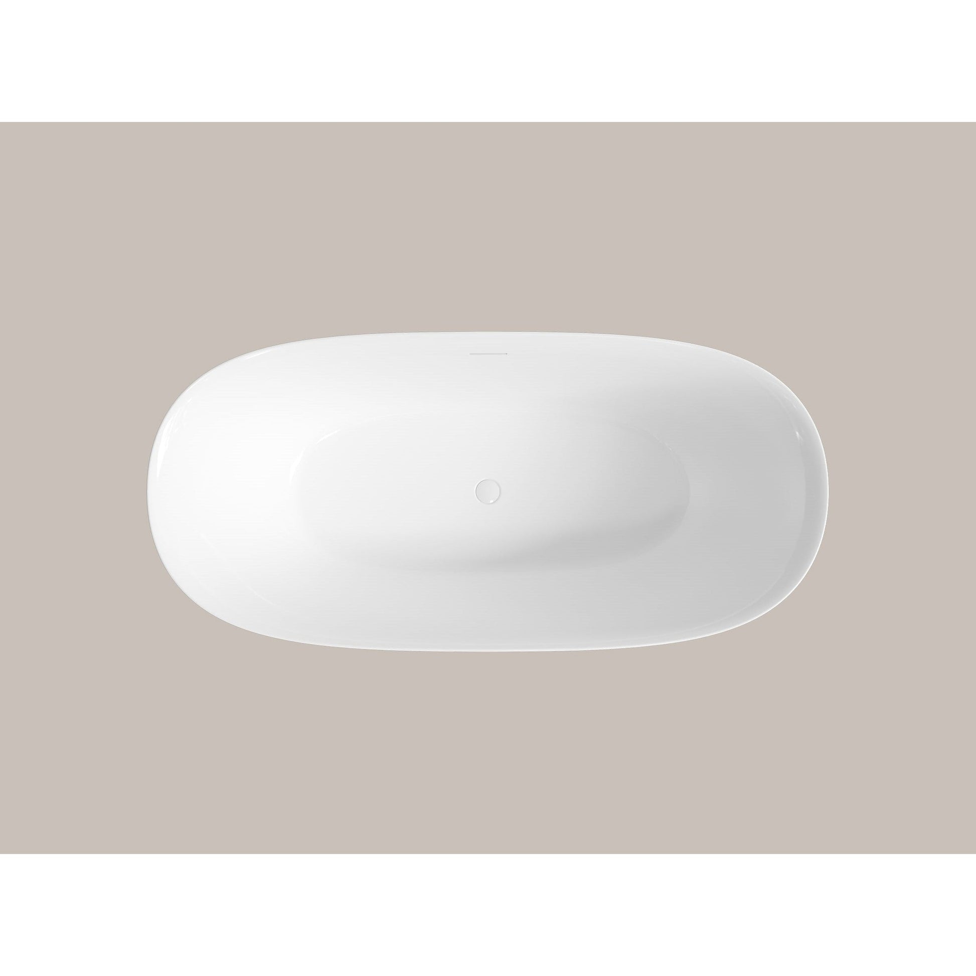 LaToscana Akoya Lucca 63" White Gloss Freestanding Acrylic Soaking Bathtub