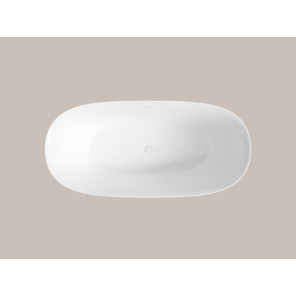 LaToscana Akoya Lucca 67" White Gloss Freestanding Acrylic Soaking Bathtub