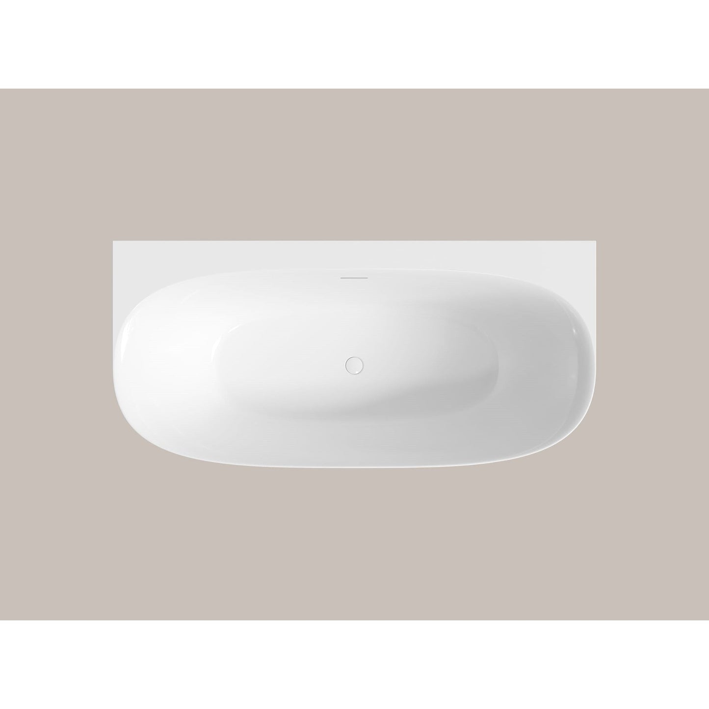 LaToscana Akoya Palencia 59" White Gloss Wall-Mounted Acrylic Soaking Bathtub