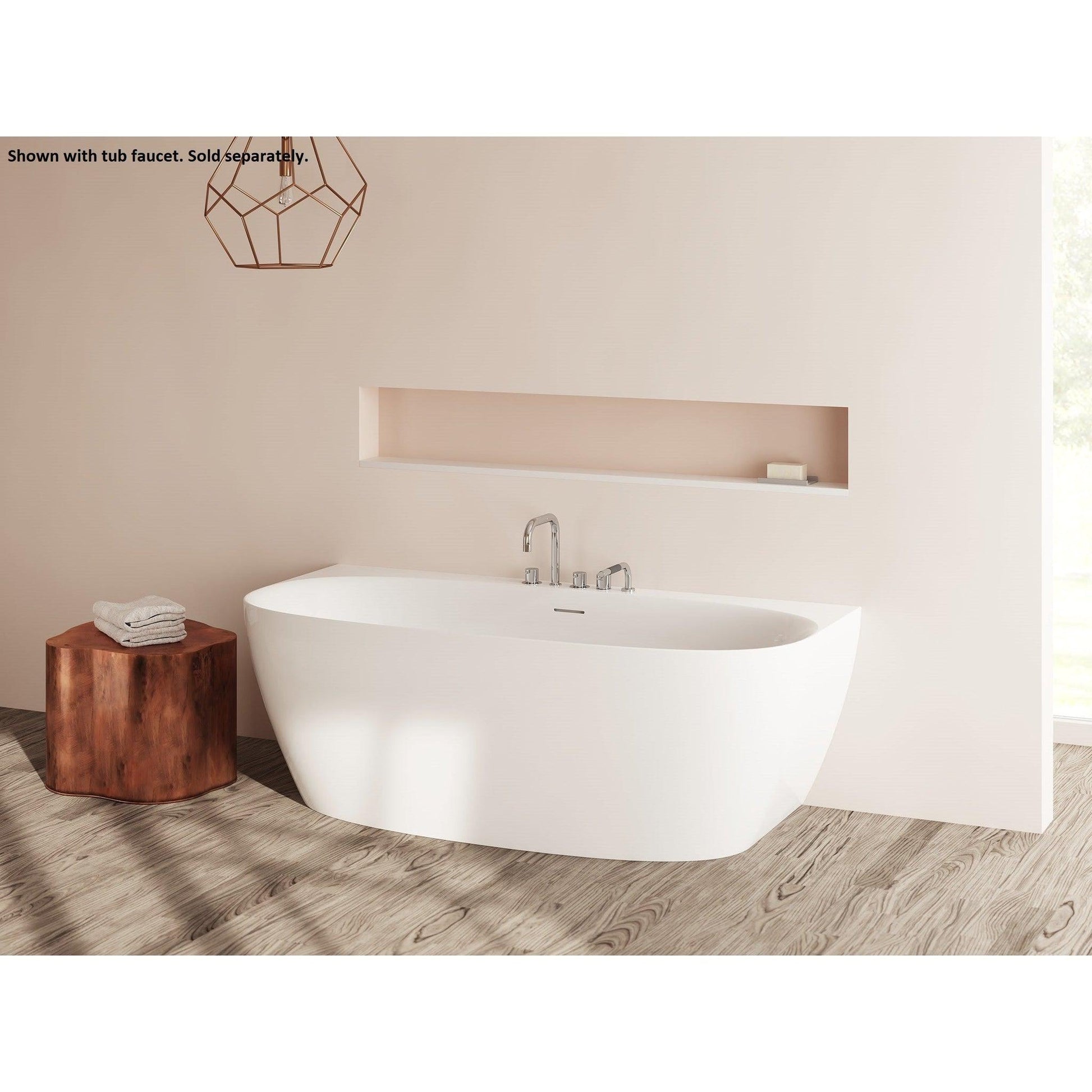 LaToscana Akoya Palencia 67" White Gloss Wall-Mounted Acrylic Soaking Bathtub
