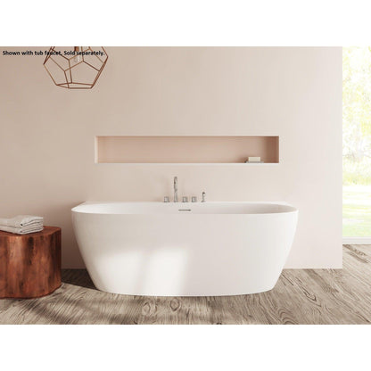 LaToscana Akoya Palencia 67" White Gloss Wall-Mounted Acrylic Soaking Bathtub