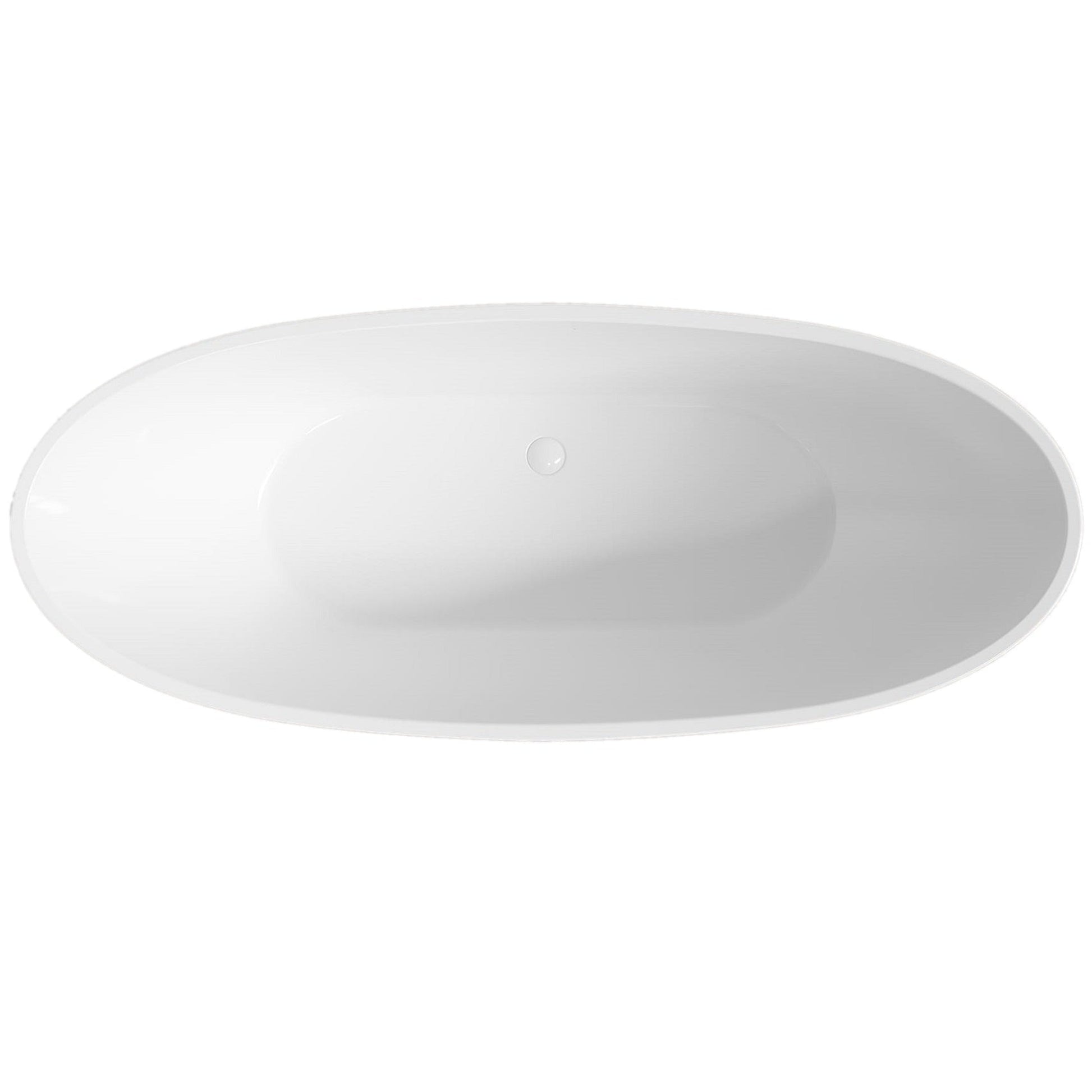 LaToscana Akoya Roma 62" White Gloss Freestanding Acrylic Soaking Bathtub