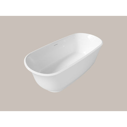 LaToscana Akoya Sona 67" White Gloss Freestanding Acrylic Soaking Bathtub