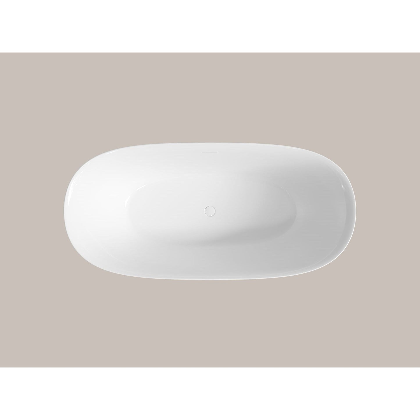 LaToscana Akoya Spessa 59" White Gloss Freestanding Acrylic Soaking Bathtub