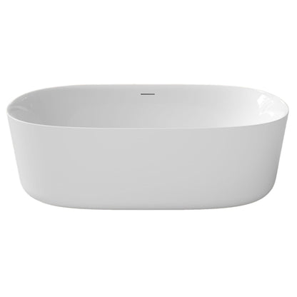 LaToscana Akoya Spessa 59" White Gloss Freestanding Acrylic Soaking Bathtub