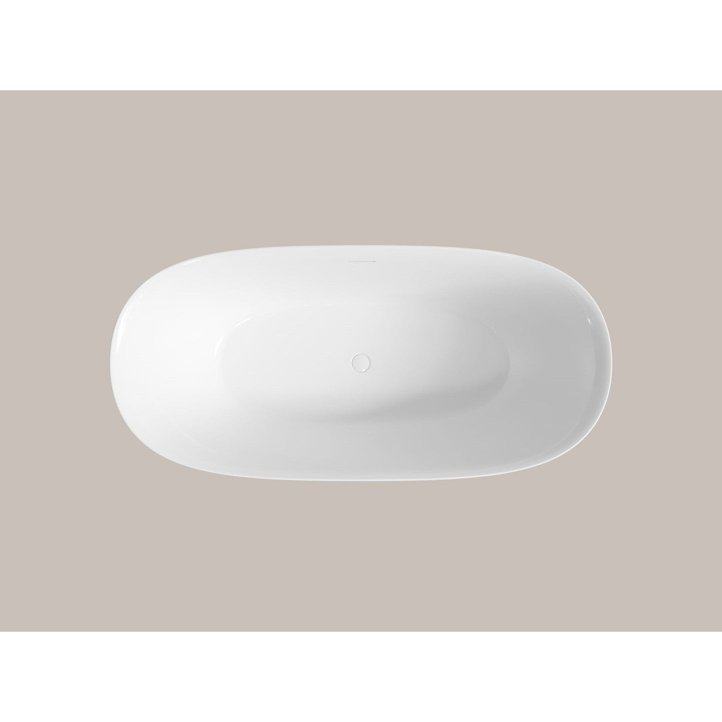 LaToscana Akoya Spessa 63" White Gloss Freestanding Acrylic Soaking Bathtub