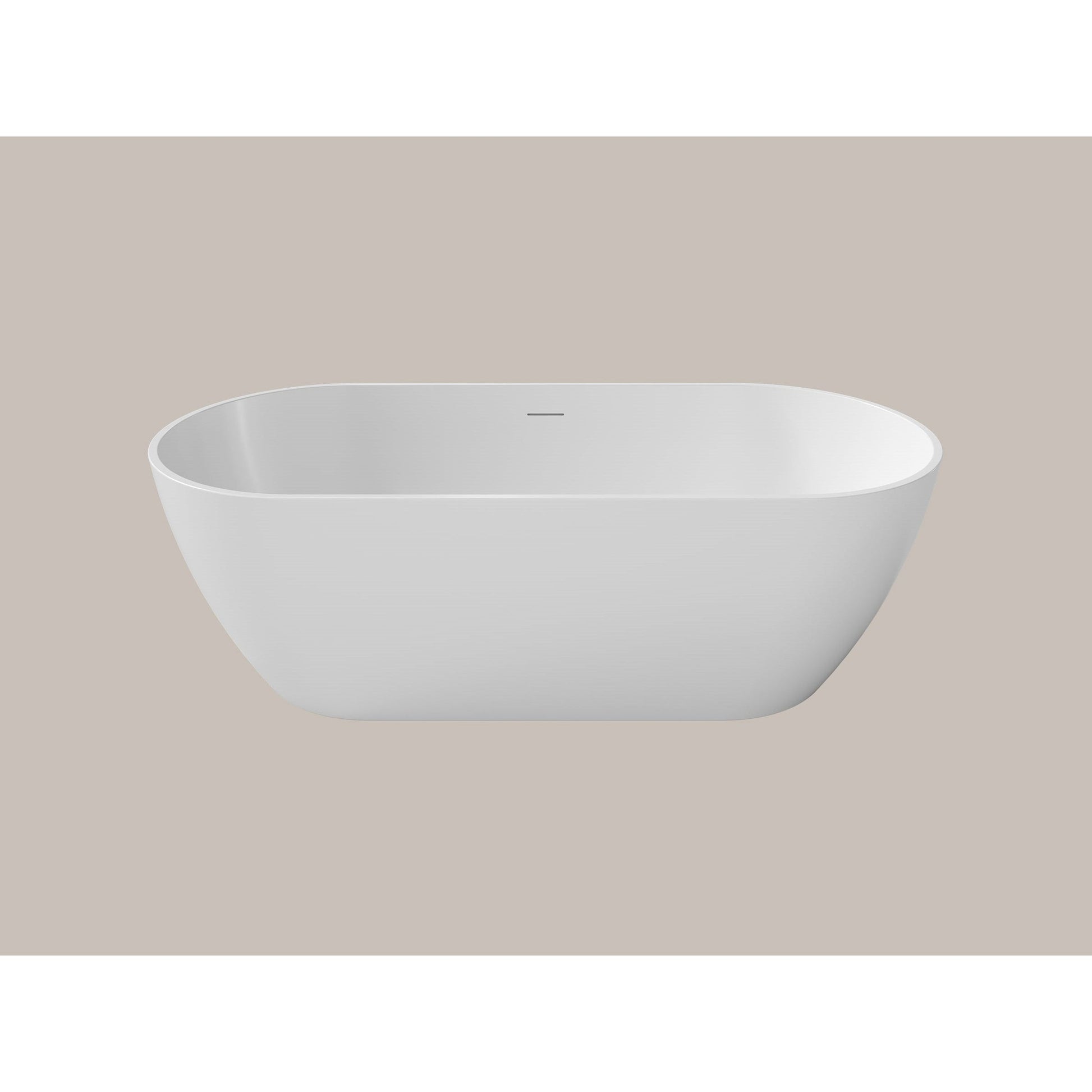 LaToscana Akoya Venezia 59" White Gloss Freestanding Acrylic Soaking Bathtub