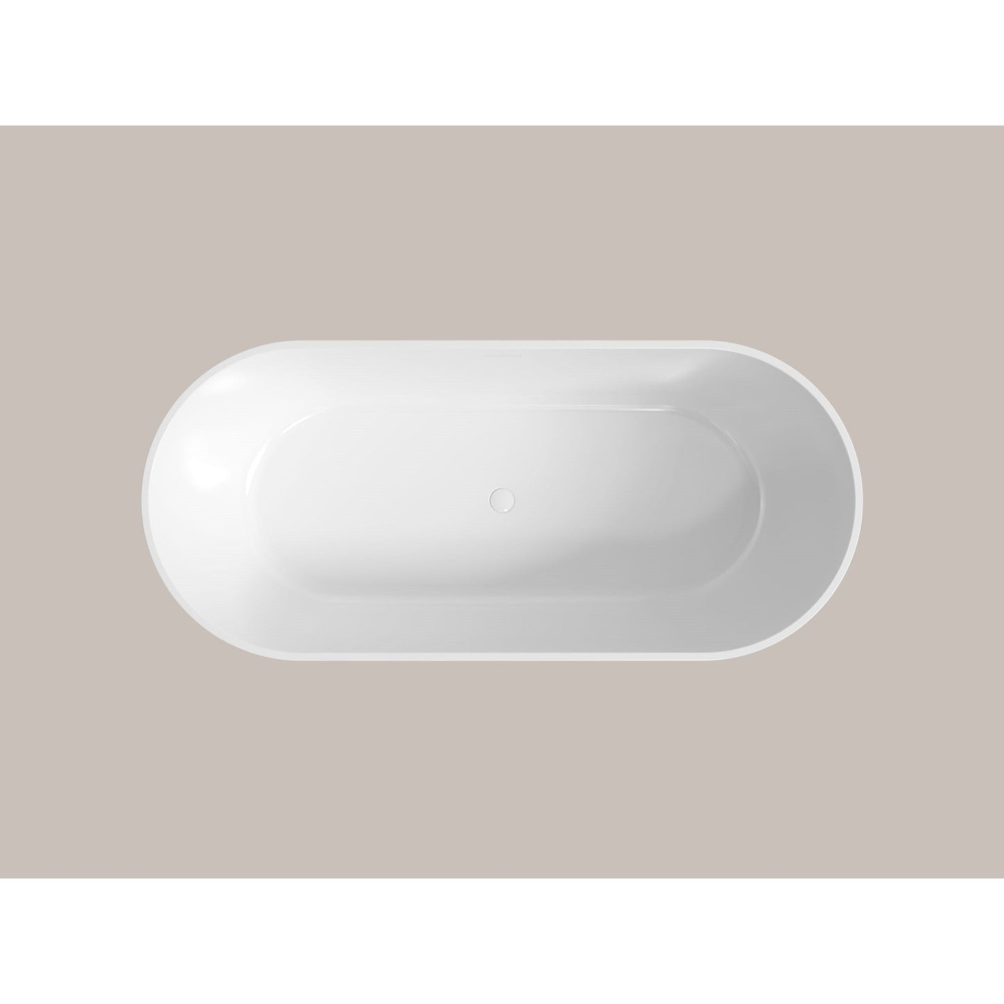 LaToscana Akoya Venezia 59" White Gloss Freestanding Acrylic Soaking Bathtub