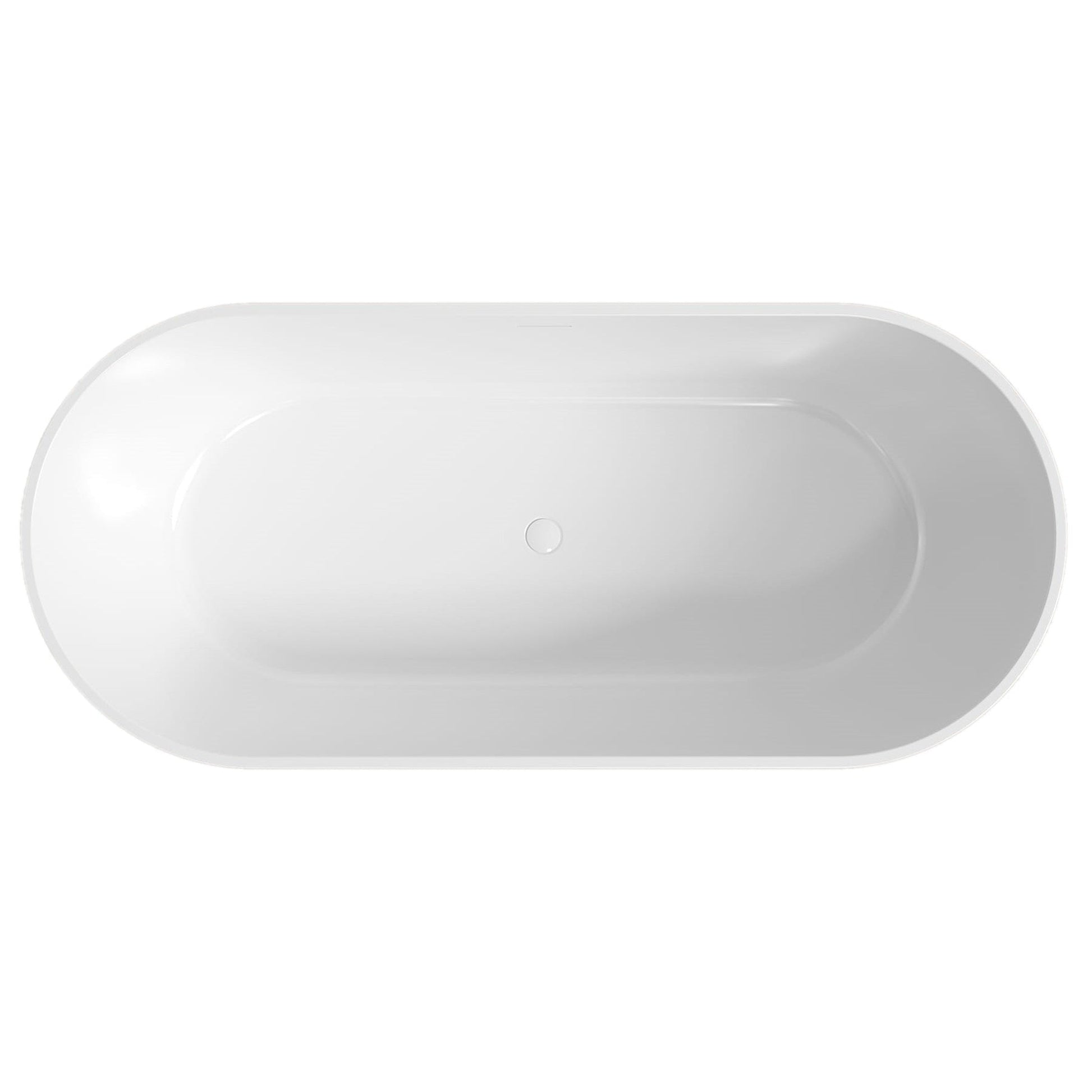 LaToscana Akoya Venezia 67" White Gloss Freestanding Acrylic Soaking Bathtub