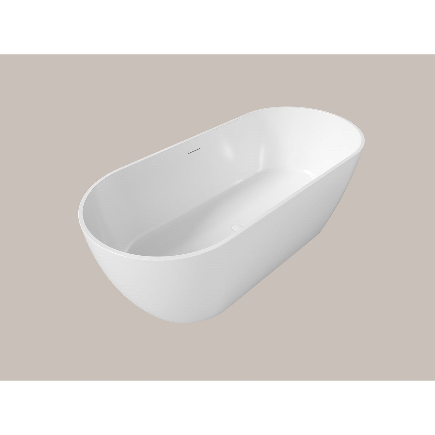 LaToscana Akoya Venezia 71" White Gloss Freestanding Acrylic Soaking Bathtub