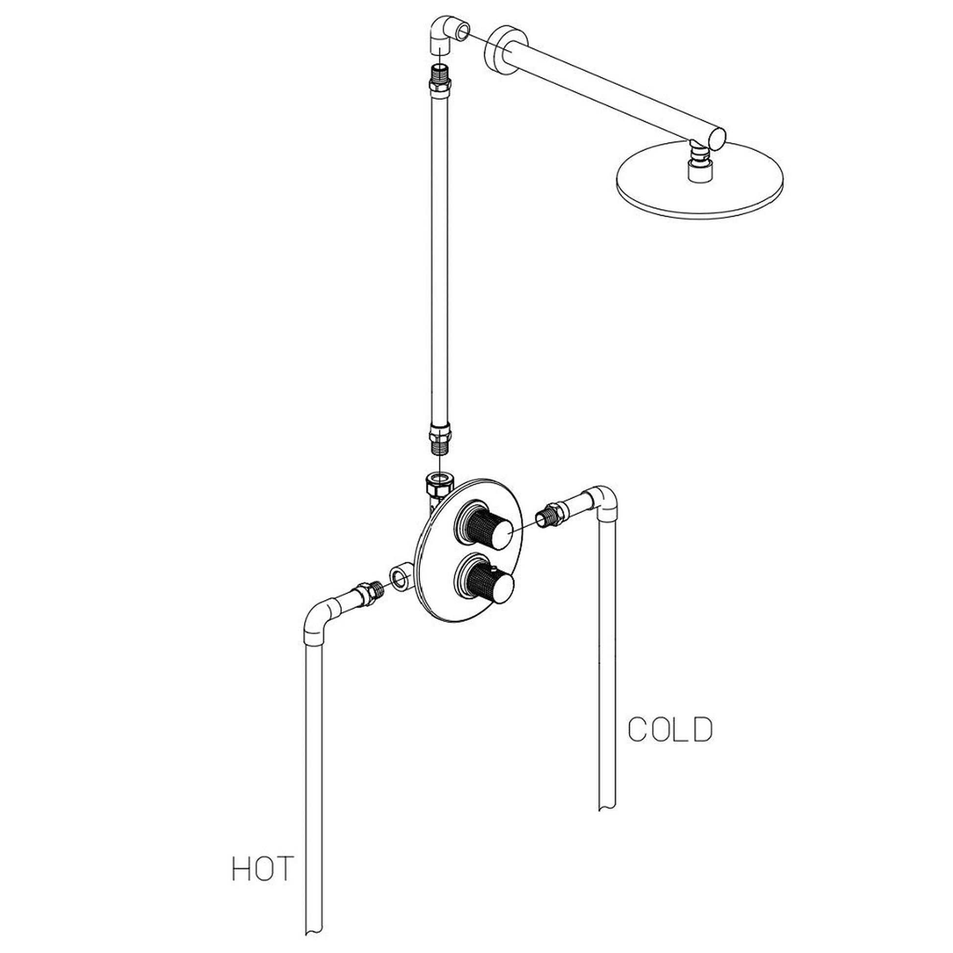 LaToscana Alessandra Brushed Nickel Thermostatic Shower Kit