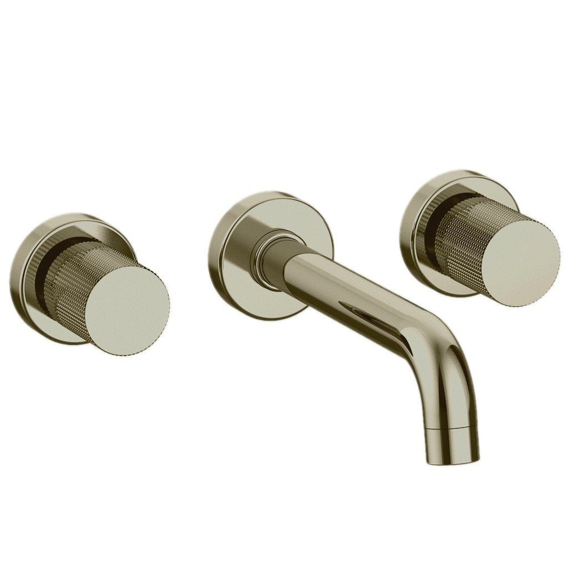 LaToscana Alessandra Brushed Nickel Wall-Mounted Lavatory Faucet With Grip Handles