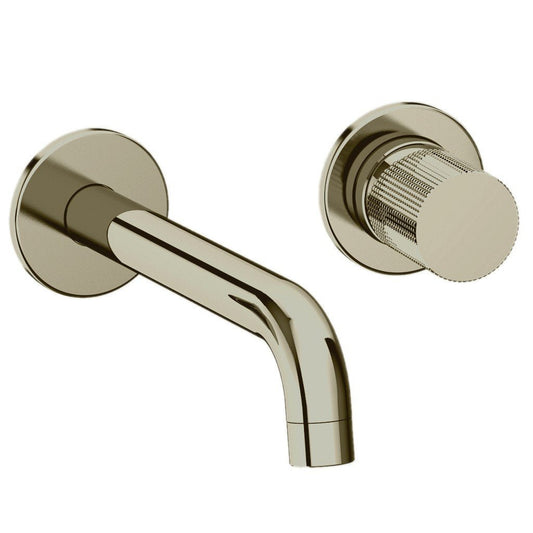 LaToscana Alessandra Brushed Nickel Wall-Mounted Single Control Lavatory Faucet With Grip Handle