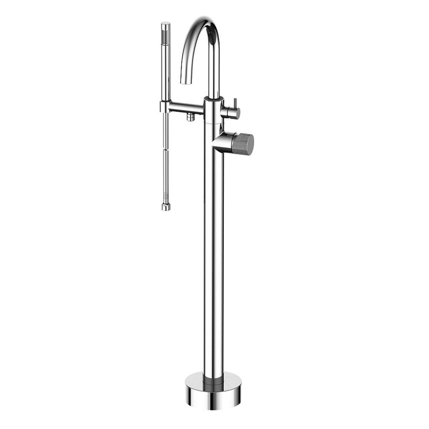 LaToscana Alessandra Chrome Floor-Mounted Freestanding Tub Filler With Handheld Shower