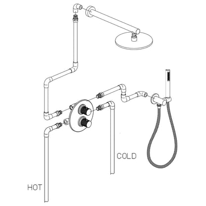 LaToscana Alessandra Chrome Thermostatic Shower Kit With Handheld Shower