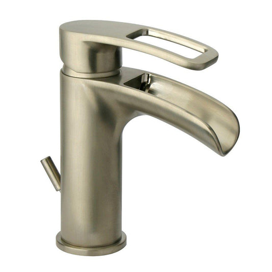 LaToscana E-Commerce Brushed Nickel Ovo Small Waterfall Single Handle Lavatory Faucet
