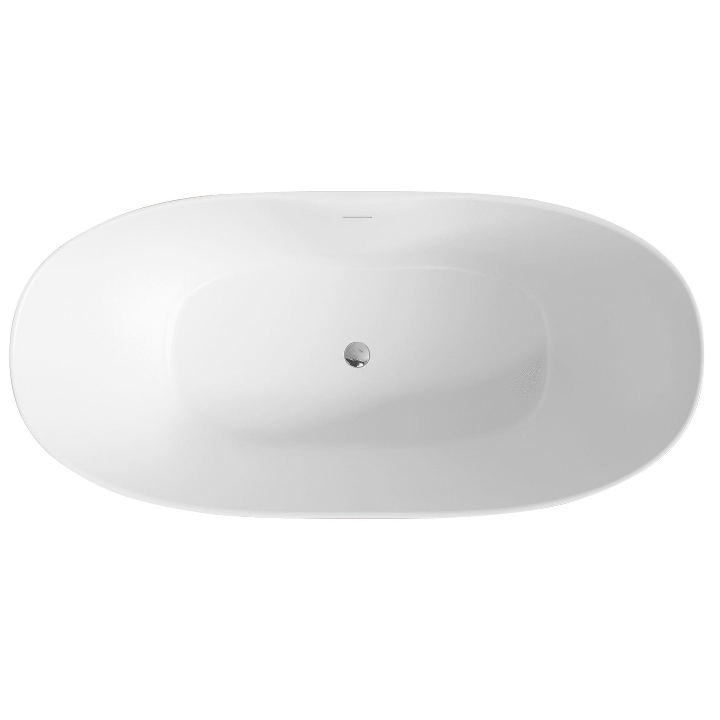 LaToscana Eco-Lapistone Alessandria 68" White Satin Freestanding Solid Surface Soaking Bathtub