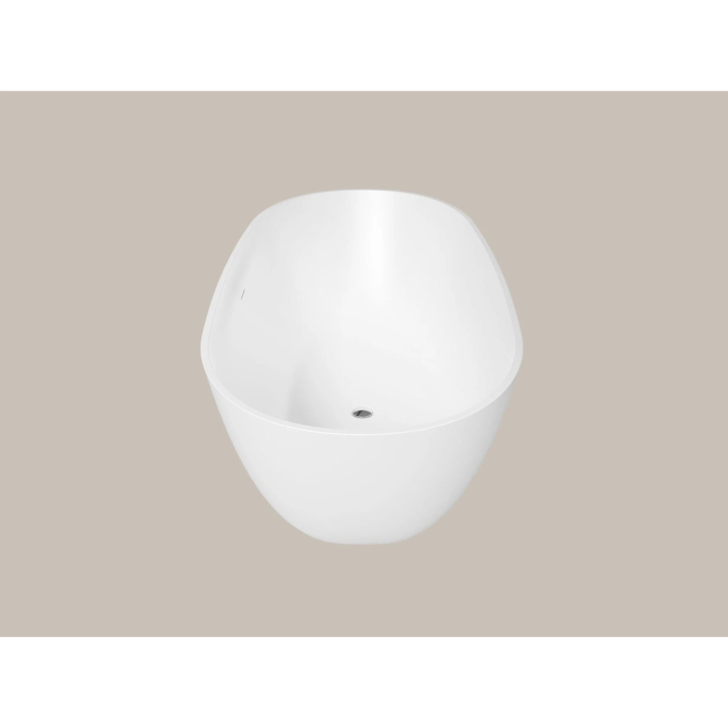 LaToscana Eco-Lapistone Genova 70" White Satin Freestanding Solid Surface Soaking Bathtub