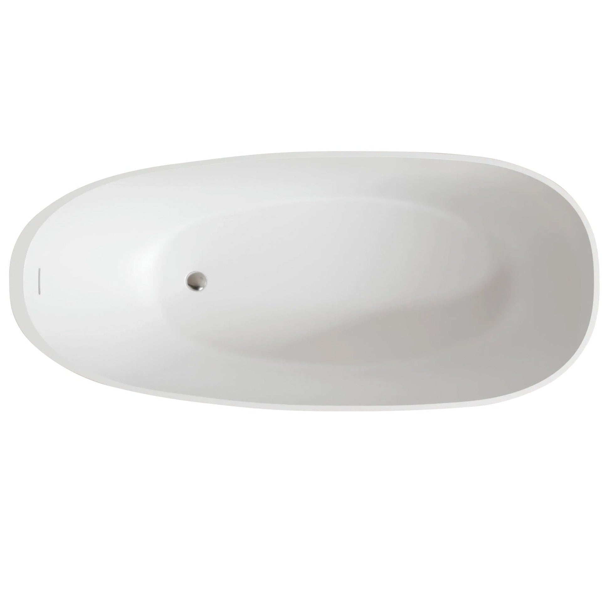 LaToscana Eco-Lapistone Mandia 67" White Satin Freestanding Solid Surface Soaking Bathtub