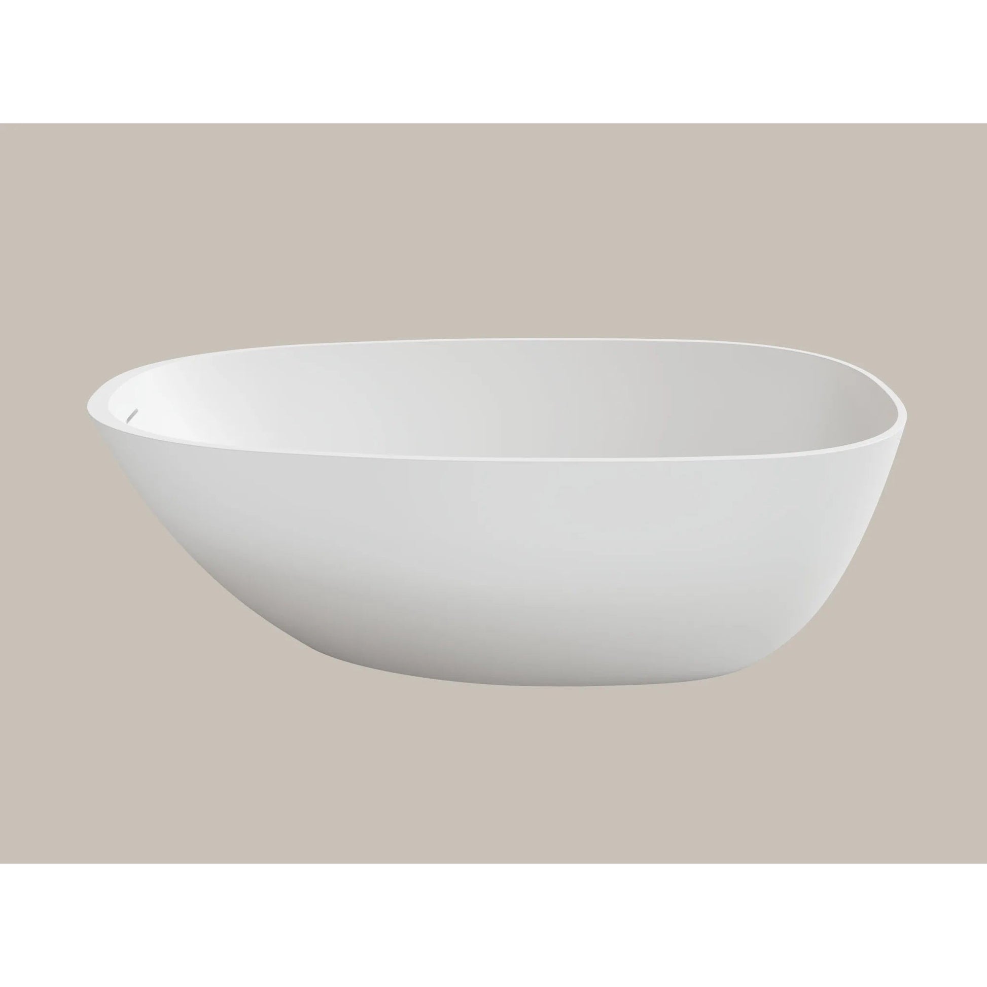 LaToscana Eco-Lapistone Mandia 67" White Satin Freestanding Solid Surface Soaking Bathtub