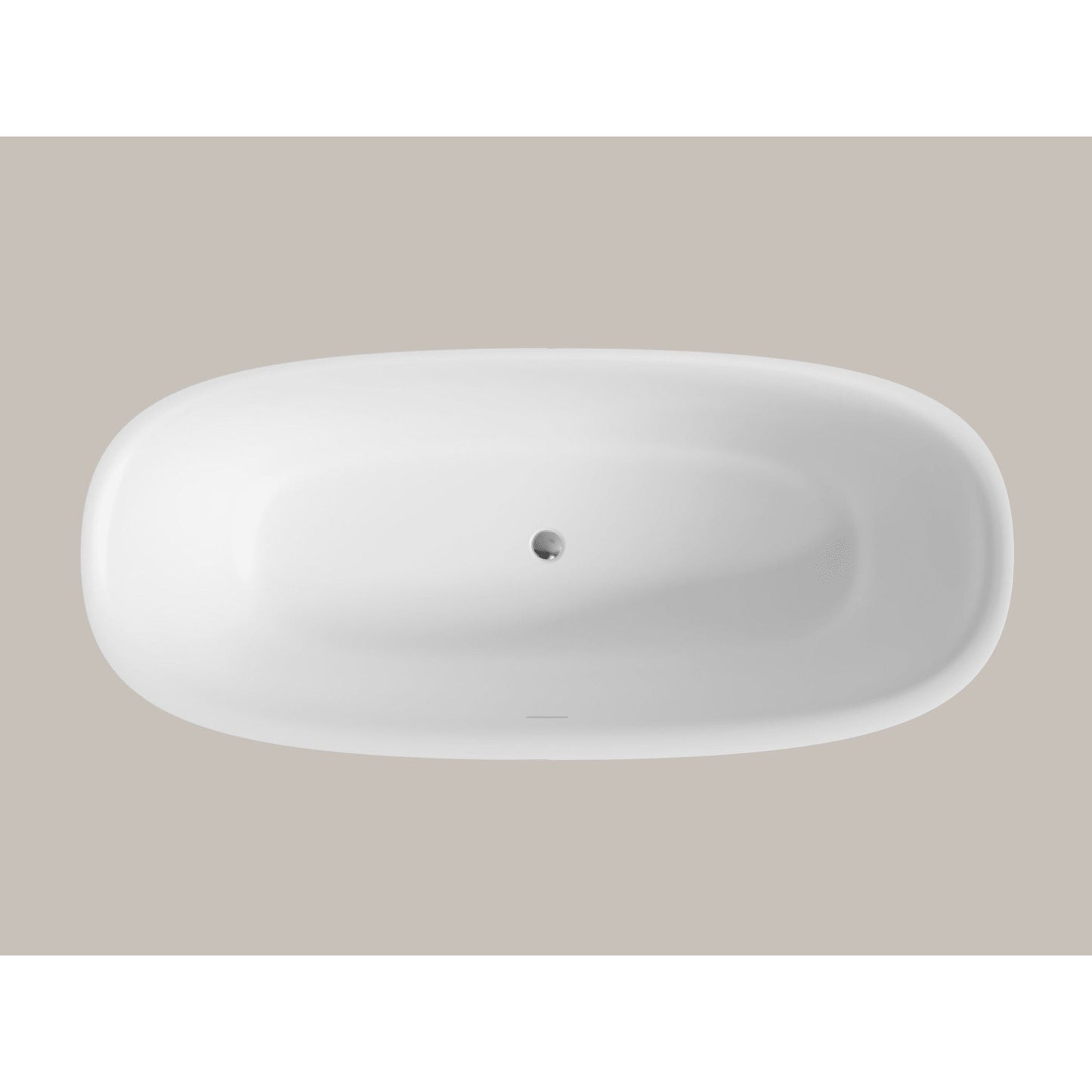 LaToscana Eco-Lapistone Ravenna 67" Matte Black Freestanding Solid Surface Soaking Bathtub