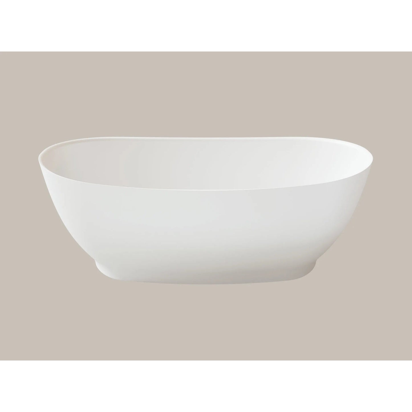 LaToscana Eco-Lapistone Vittoria 59" White Satin Freestanding Solid Surface Soaking Bathtub