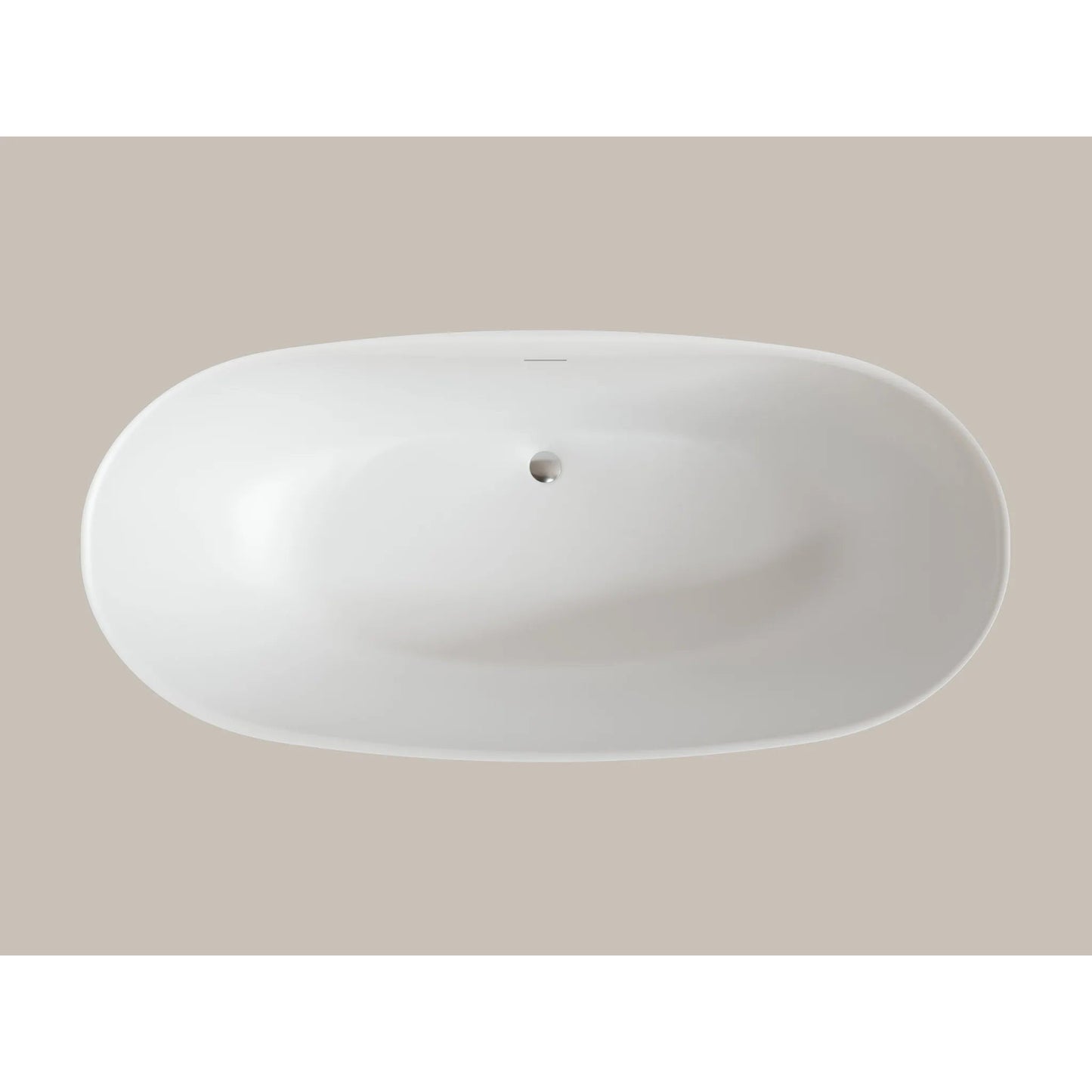 LaToscana Eco-Lapistone Vittoria 65" White Satin Freestanding Solid Surface Soaking Bathtub