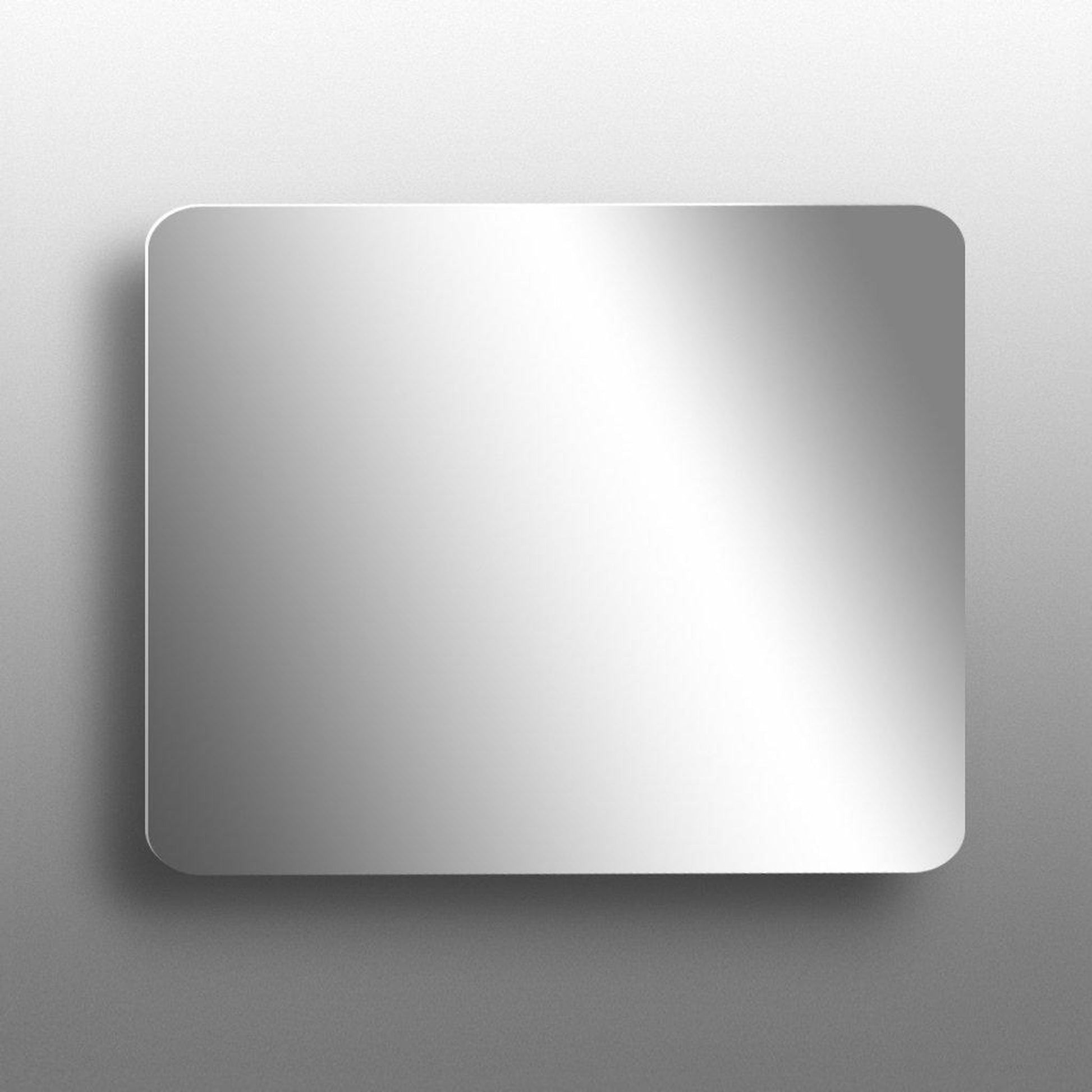 LaToscana Edmo 21.25" x 37.75" Modern Horizontal Rectangular Frameless Wall Mirror With Rounded Edges