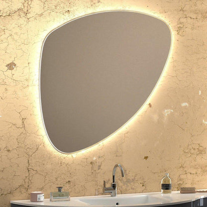 LaToscana Edmo 34" x 34" Modern Left Triangular Frameless Wall Mirror With LED