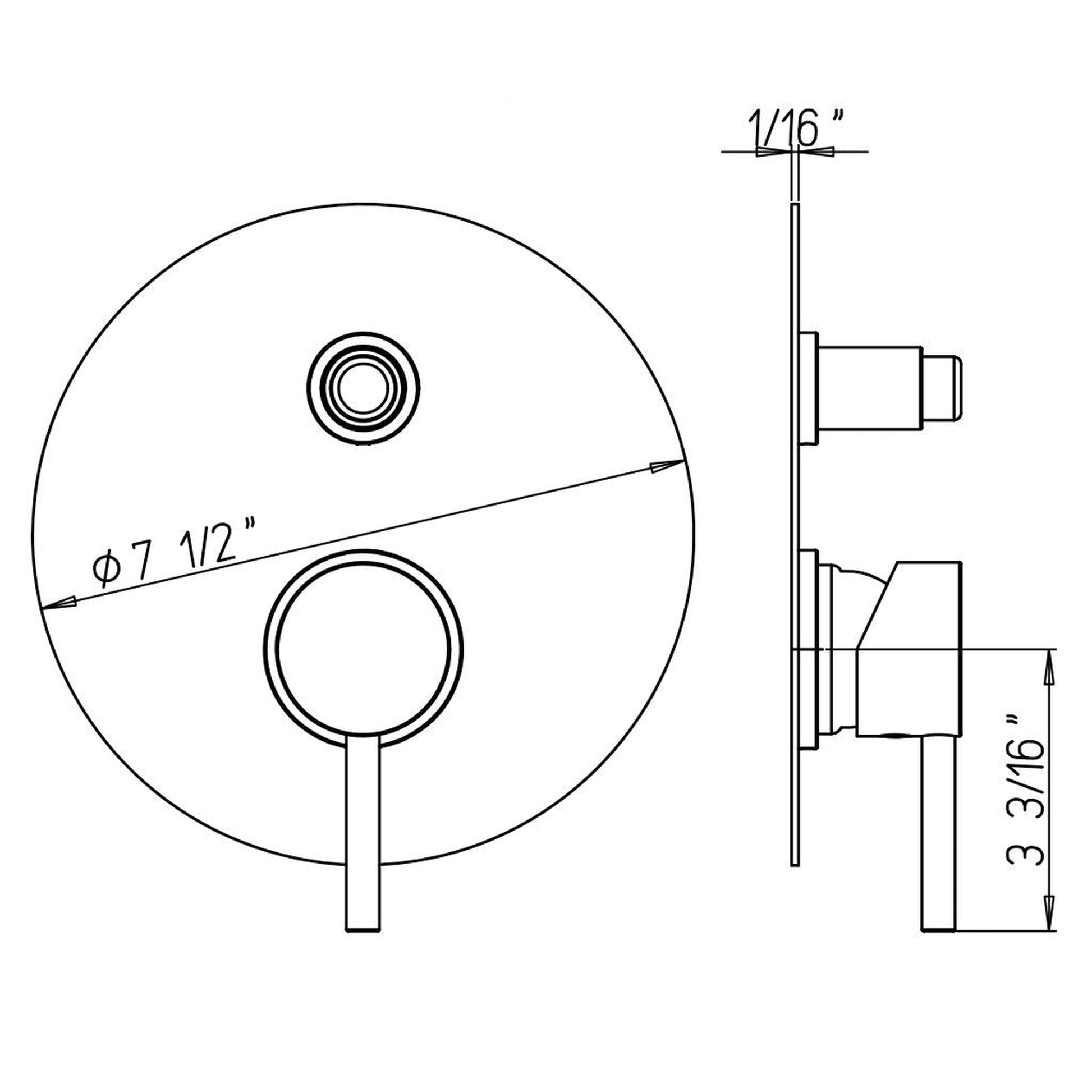 LaToscana Elba Brushed Nickel Pressure Balance Tub & Shower Set Trim