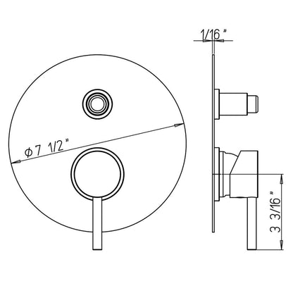 LaToscana Elba Brushed Nickel Pressure Balance Tub & Shower Set Trim