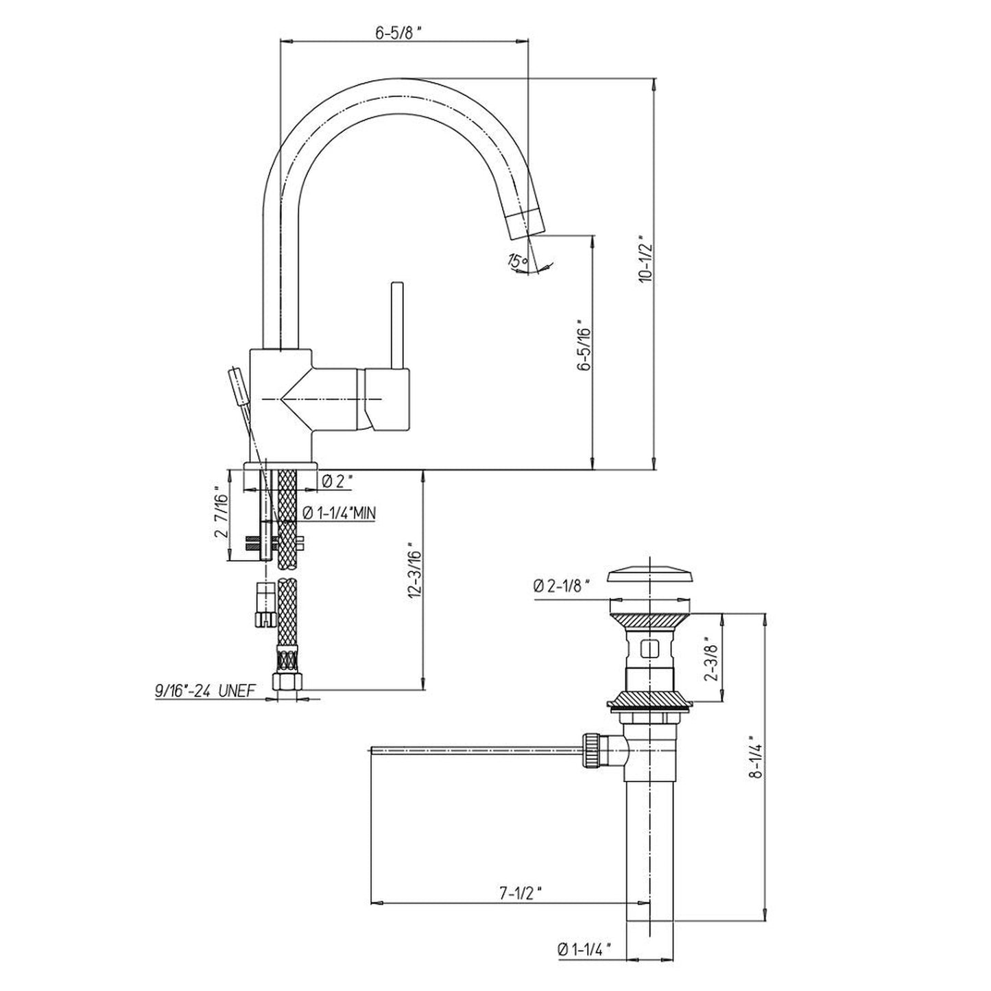 LaToscana Elba Brushed Nickel Side Single Lever Handle Lavatory Faucet