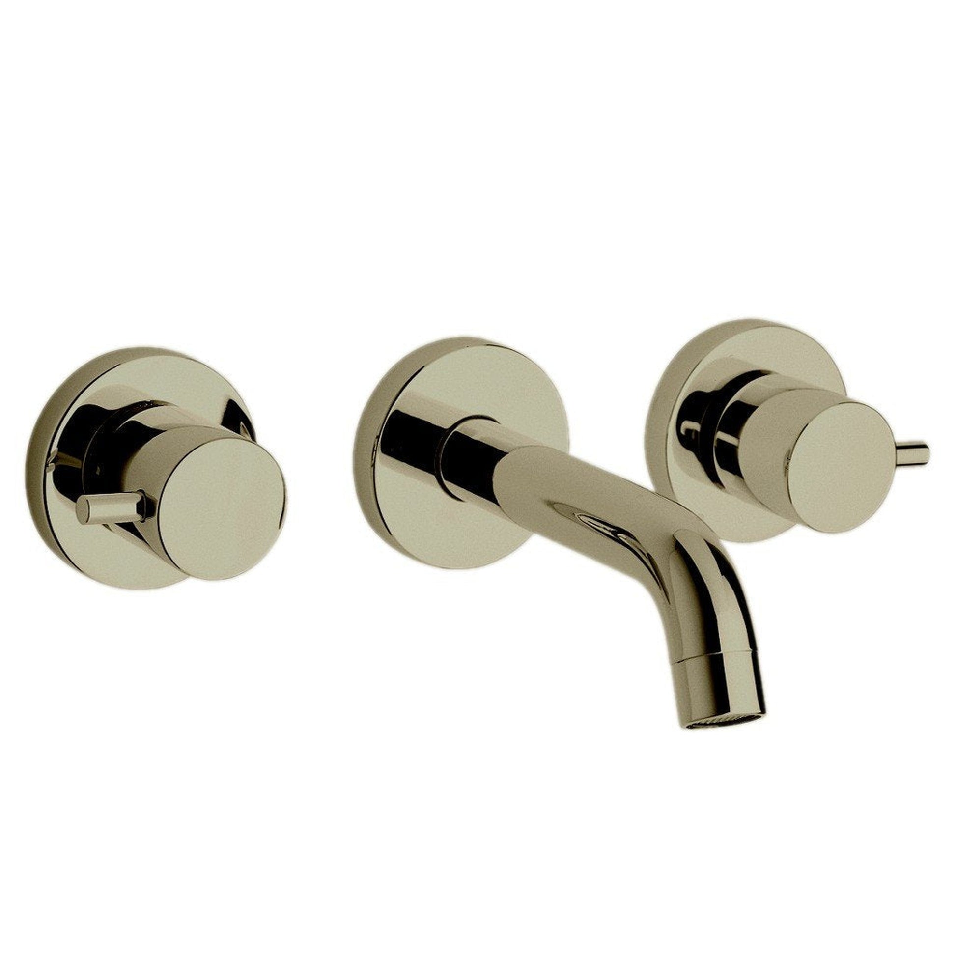 LaToscana Elba Brushed Nickel Wall-Mounted Lavatory Faucet With Lever Handles