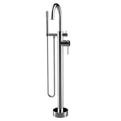 LaToscana Elba Chrome Floor-Mounted Freestanding Tub Filler With Handheld Shower