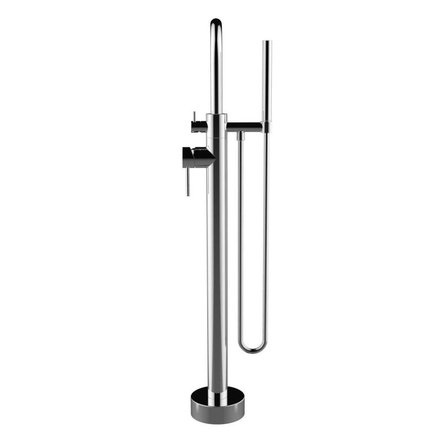 LaToscana Elba Chrome Floor-Mounted Freestanding Tub Filler With Handheld Shower