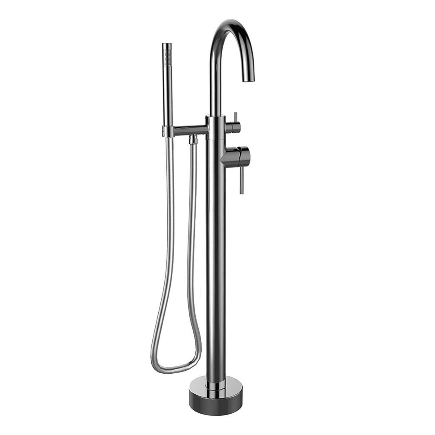 LaToscana Elba Chrome Floor-Mounted Freestanding Tub Filler With Handheld Shower