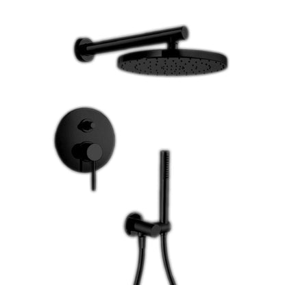 LaToscana Elba Matt Black Pressure Balance Shower Kit With Handheld Shower