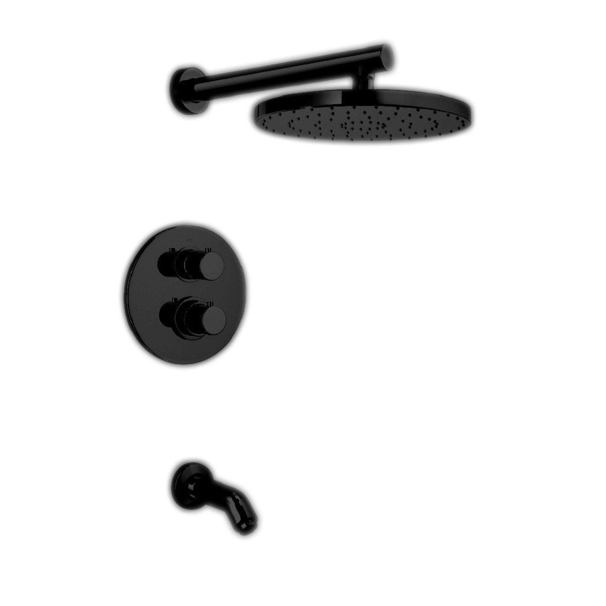 LaToscana Elba Matt Black Thermostatic Tub & Shower Kit