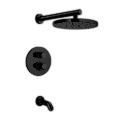 LaToscana Elba Matt Black Thermostatic Tub & Shower Kit