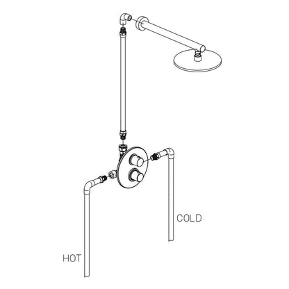 LaToscana Elba Matt Gold Thermostatic Shower Kit