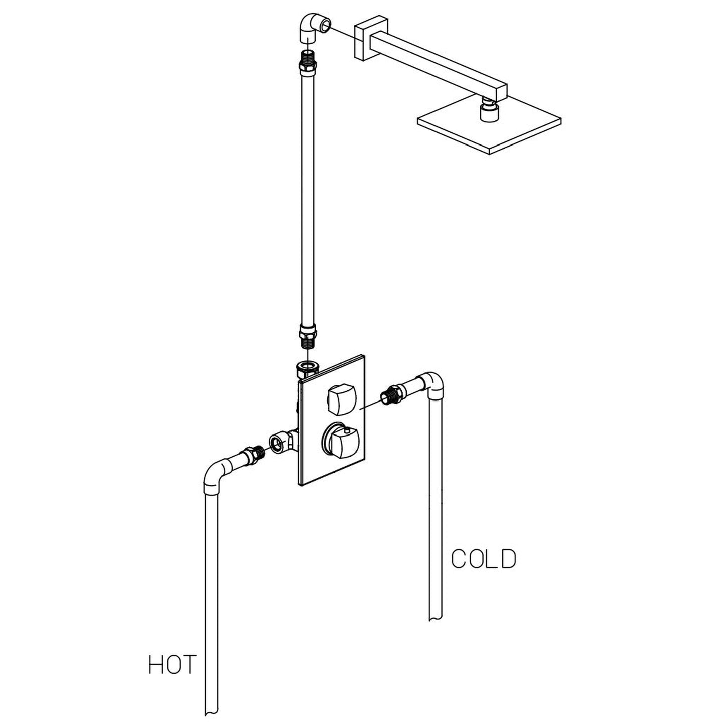 LaToscana Lady Brushed Nickel Thermostatic Shower Kit